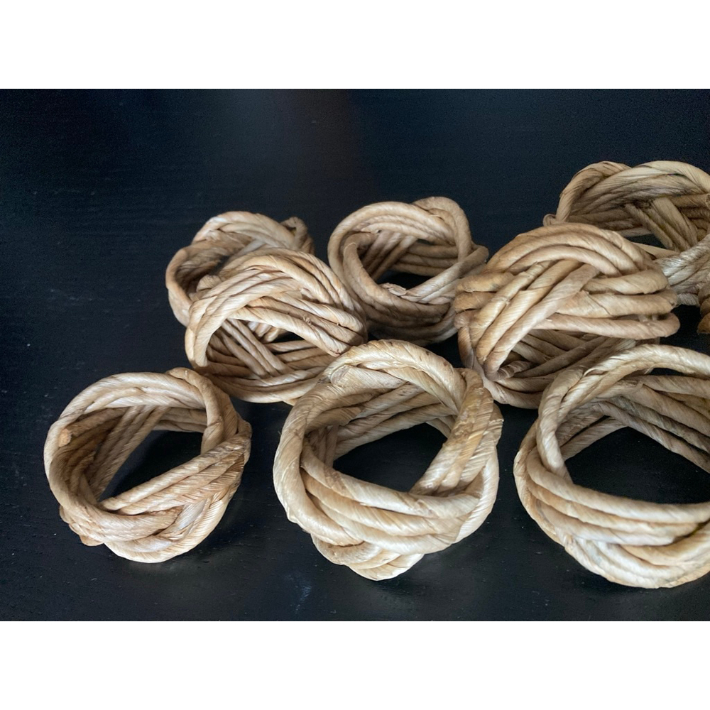 Napkin Rings Beige Set of 12